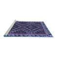 thumbnail image 2 of Ahgly Company Machine Washable Indoor Square Persian Blue Traditional Area Rugs, 4' Square, 2 of 4