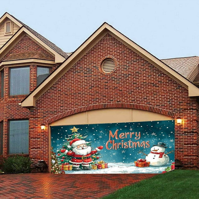 WIFKLSIIPG Festive Christmas Garage Banner – Joyful Holiday to Your Garage