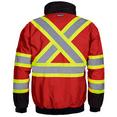 thumbnail image 3 of JORESTECH Hi-Vis Safety Bomber Jacket, Two-Toned, ANSI Class 3 (Red, XL), 3 of 6