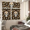 thumbnail image 6 of Halloween Skeleton Flower Kitchen Curtains Valance and Tier Set Snowflake Rod Pocket Curtains for Living Room Bedroom Bathroom Window Drapes, 6 of 6