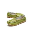 thumbnail image 3 of Woobling Chaussures Bateau pour Femmes à Bout Rond Ballerines Mocassins Antidérapants de Conduite Décontractés à Enfiler en Cuir Vert 9, 3 of 3