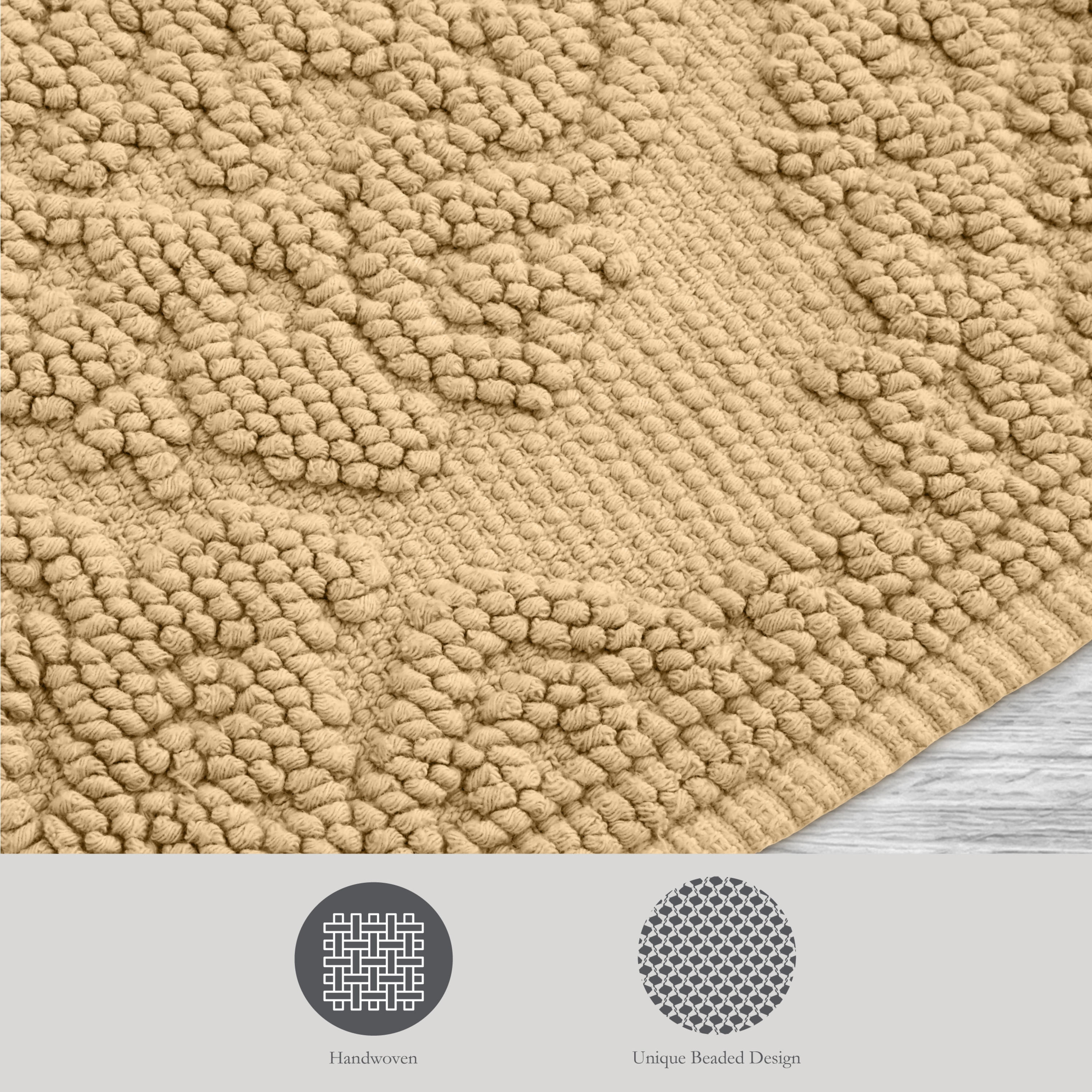 Jean Pierre Ricardo Cotton Fringe 17 x 31 in. Bath Rug, Linen