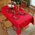 thumbnail image 2 of SASTYBALE Christmas Tablecloth Rectangle, Jacquard Snowflake Pattern Table Cloth for Rectangle Tables, Water Resistant Rectangular Tablecloths for Dining Room & Holiday Decoration, 2 of 7