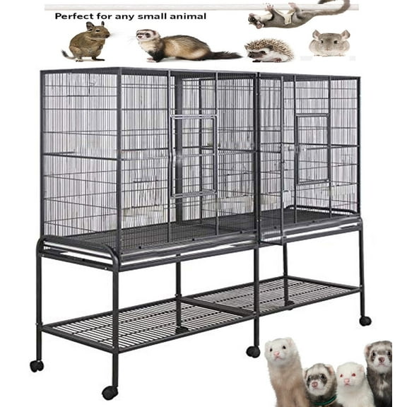 X-LARGE Double 4-Level Center Divider Small Animal Critter Hamster House Guinea Pig Habitat Mouse Rats Rolling Cage Tight 1/2-inch Wire Spacing for Ferret Chinchilla Sugar Glider Mice Hedgehog Gerbil