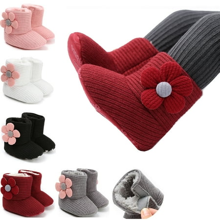 

Lovebay Infant Toddler Baby Flowers Winter Boots Girls First Walkers Keep Warm Snowfield Booties Boot Shoes