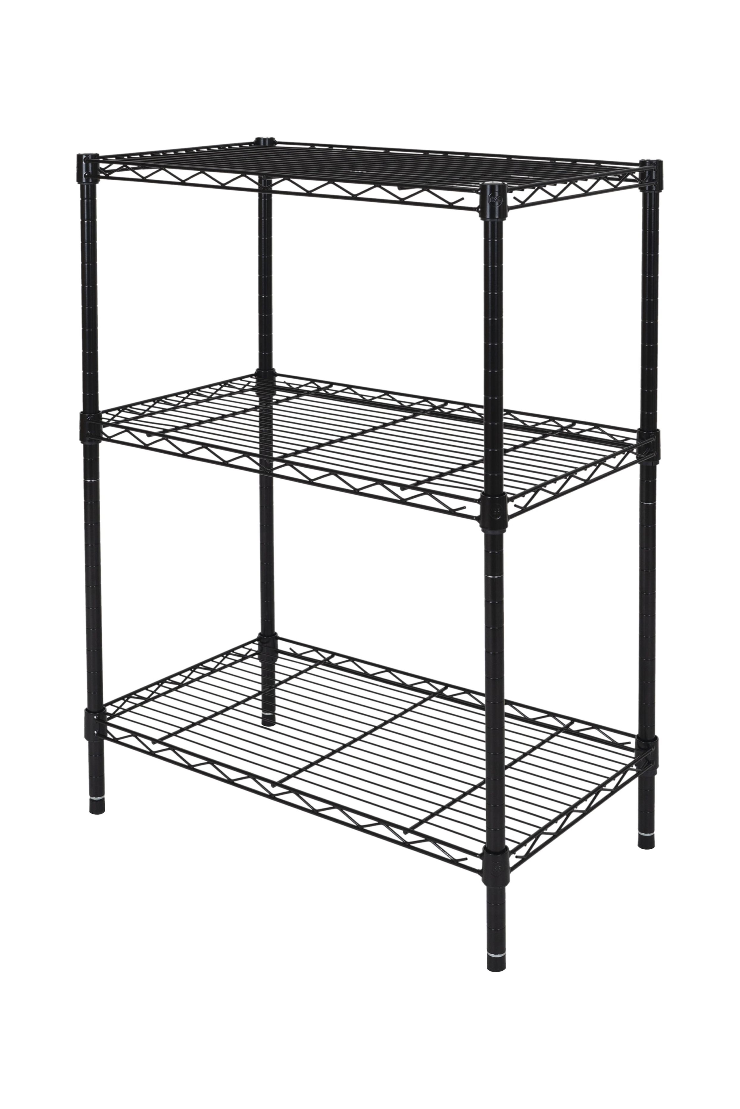 Hyper Tough 3 Tier Multipurpose Wire Shelving Rack Black Color 750lbs Load Capacity For Adult