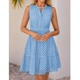 thumbnail image 3 of Vestido de verano ZESICA sin mangas con cuello en V y ojales azul claro, 3 of 7
