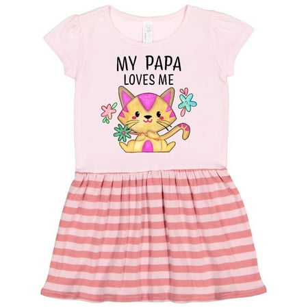 

Inktastic My Papa Loves Me with Cute Kitten and Flowers Gift Toddler Girl Dress