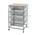 thumbnail image 2 of Patiojoy Steel Mesh Drawers Utility Storage Shelves 4-Drawer Organizer on Wheel, 2 of 5