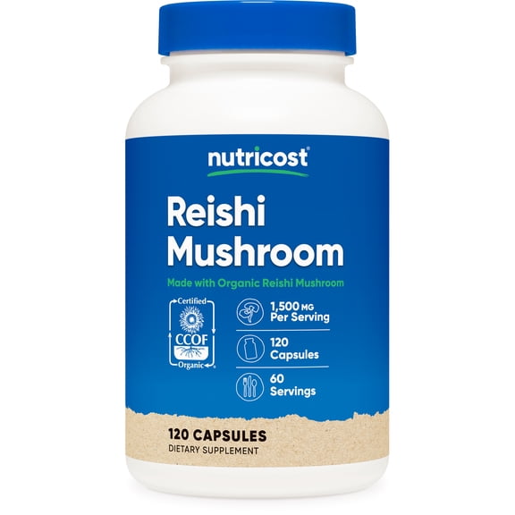 Nutricost Reishi Mushroom Supplement Capsules 1500mg, 60 Servings