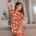 thumbnail image 3 of Fotbe Tomatoes Bata de Dormir para Mujer con Estampado, Camisón de Algodón de Manga Corta, Ropa de Dormir Casual, 3 of 6