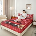 thumbnail image 4 of Feelyou Romantic Gnome Bed Sheets, Couple Valentine's Day King Sheets, 4 Pieces, 4 of 7