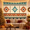 thumbnail image 3 of Diamond Medallions On Teal Terracotta Bands, Calming Boho Style for Boho Decor Lovers, Southwestern Wall Art, Housewarming Gift Tapestry Wall Hanging for Bedroom and Living Room, 3 of 7
