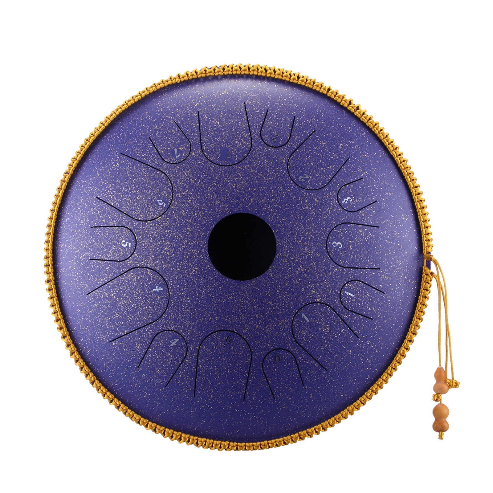 14 Inch 14 Note Steel Tongue Drum, Blue Pan Drum Percussion Instrument with  Drum Mallets Carry Bag