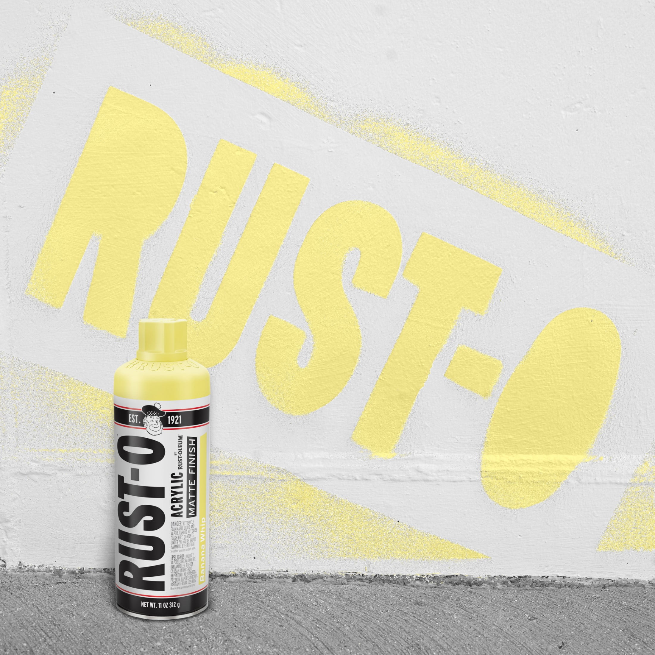 6 Pack, Banana Whip, Rust-Oleum Rust-O Acrylic Matte Spray Paint-392208, 11 oz