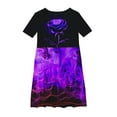 thumbnail image 4 of Ugoldhm Girls Summer Crew Neck Midi Dresses Short Sleeve A-Line Tea-Length Dancewear Dress Size 4-14, 4 of 4