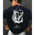thumbnail image 2 of "Lion and Cross Christian T-Shirt – Faith-Inspired Graphic Tee with Crown of Thorns Design for Men & Women", 2 of 6