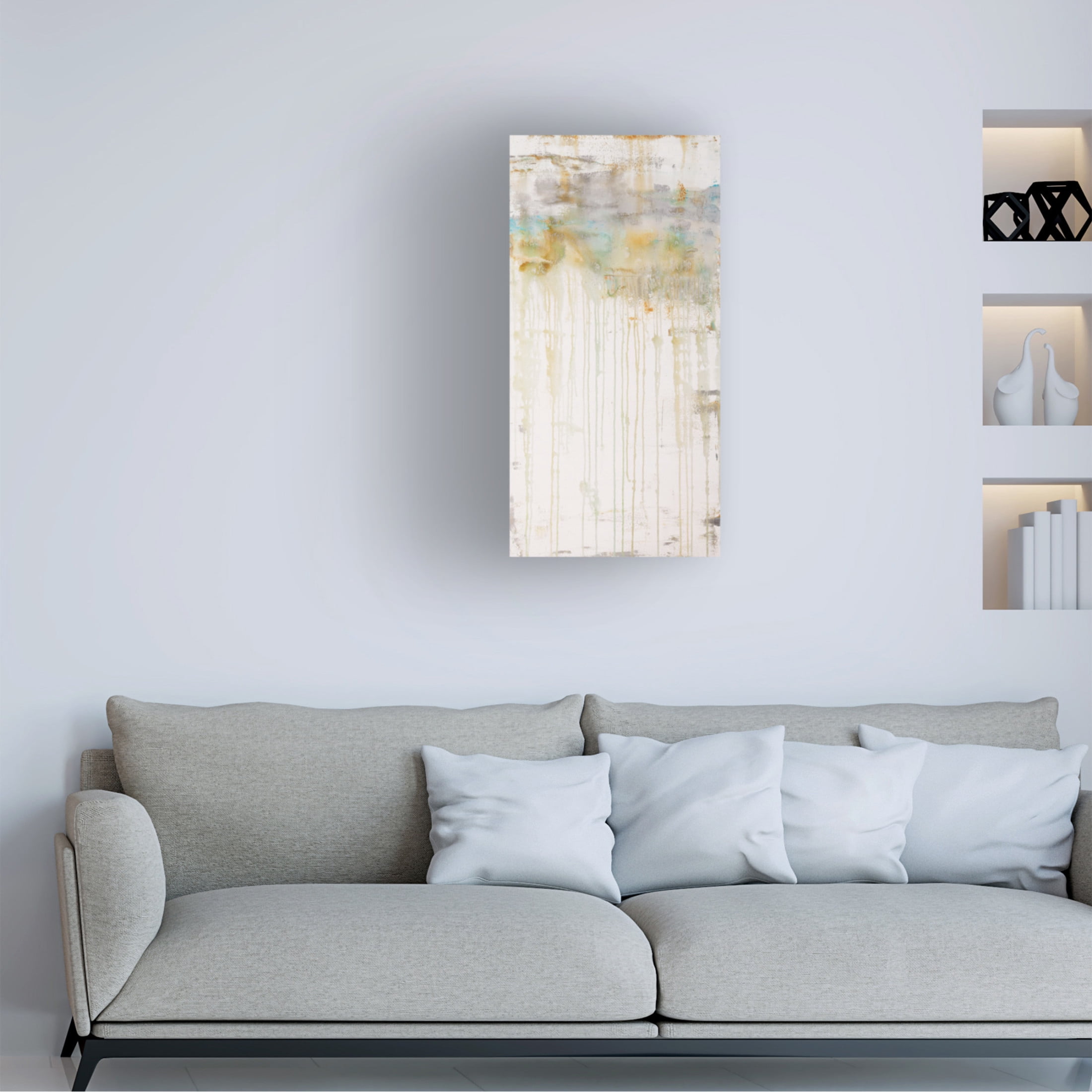Canvas Wall Art - Hilary Winfield 'Asthenosphere 2 Canvas 1' Wall Art for Living Room, Bedroom, or Office Décor by Trademark Fine Art - 16 x 32 Inches