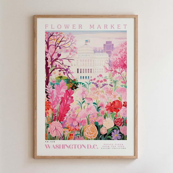 D.C. Flower Market Floral Travel Wall Art Home Decor Unframed Paper Print