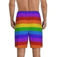 thumbnail image 2 of Balery Colorful Glitter Rainbow Men's Cotton Knit Pajama Shorts Waistband & Pockets,Short Pajama Pants-Small, 2 of 8