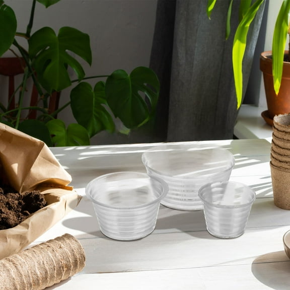 SOPOTUTU 15Pcs Hanging Basket Drip Tray Transparent Recycled Plastic