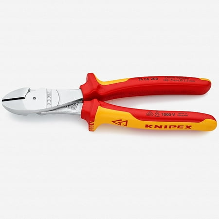 

Knipex 74-06-200 8 High Leverage Diagonal Cutters - Insulated Chrome