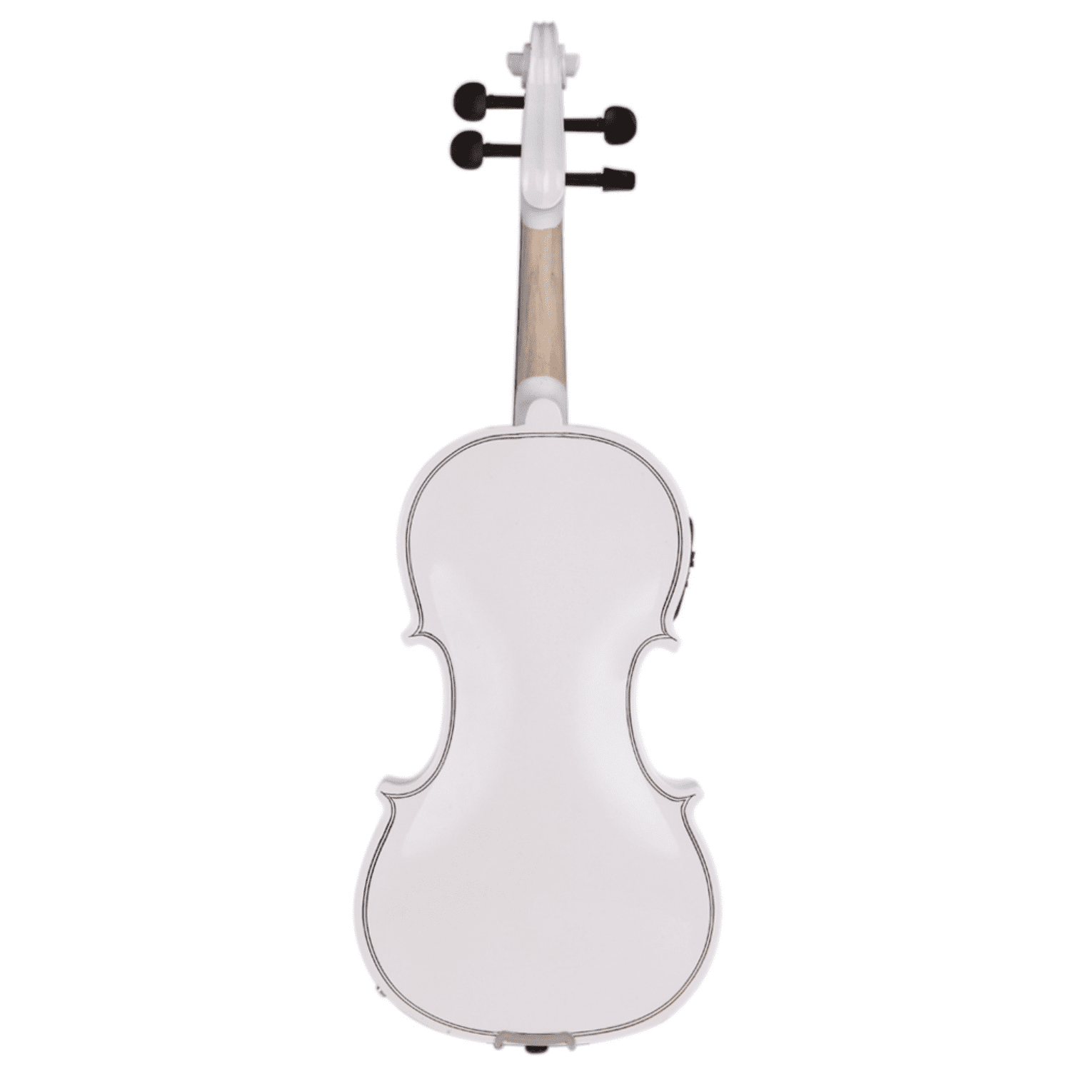 Hassch 4/4 Violin with Case, Bow and Cloth for Beginners, Starter Fiddle Kit with Strings, Shoulder Rest, Electronic Tuner and Connecting Wire, String Instrument, White
