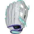 thumbnail image 2 of Rawlings Fastpitch Series Youth 12" Softball Glove, Basket Web, Gray/Mint, Right Hand Throw, 2 of 9