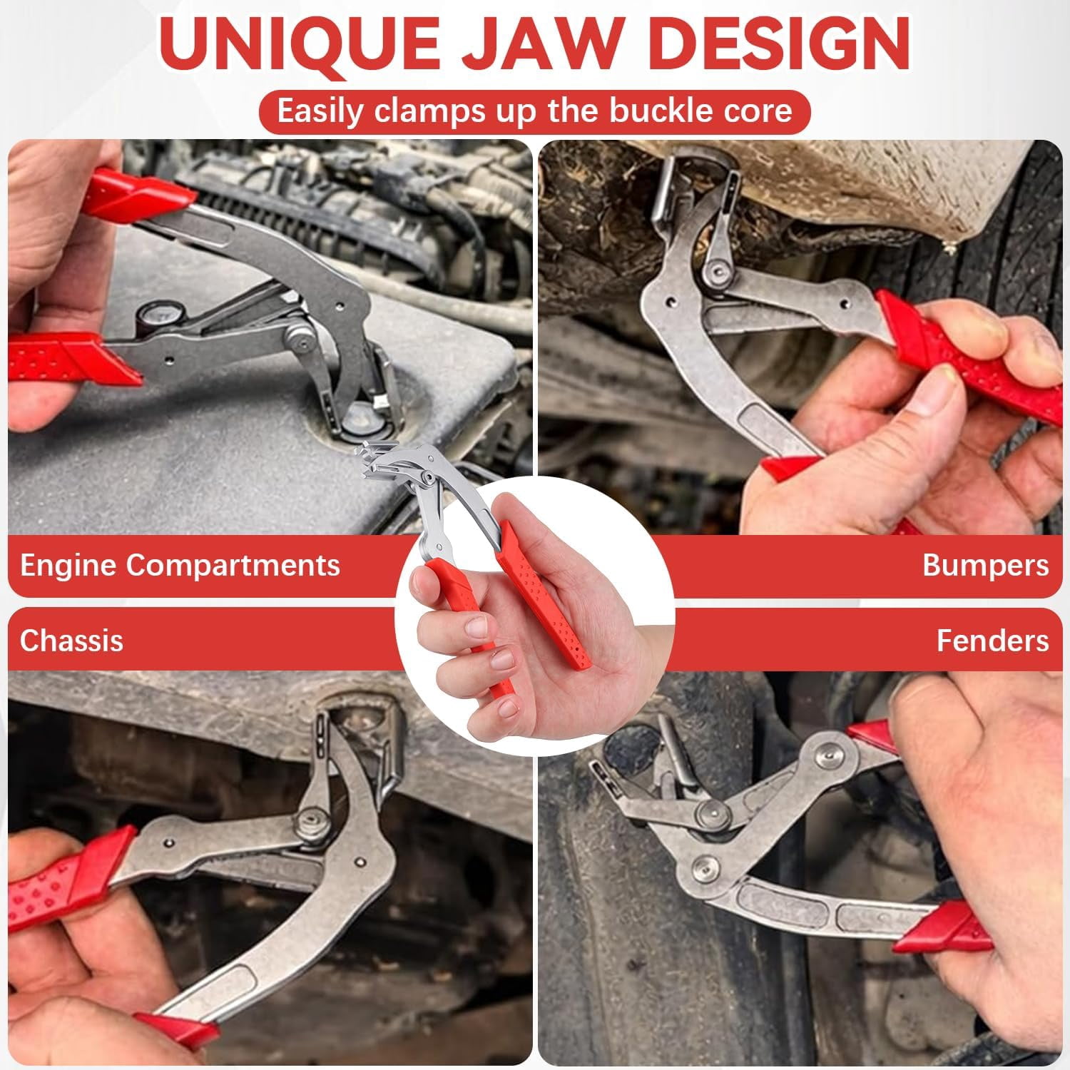 Car Clip Pliers & Trim Removal Tool,Spring-Loaded Fastener Rivet Remover,Clip Removal Pliers,Removing Automotive Fasteners Clips Without Damage for Auto Door Panels,Interior & Exterior Trim