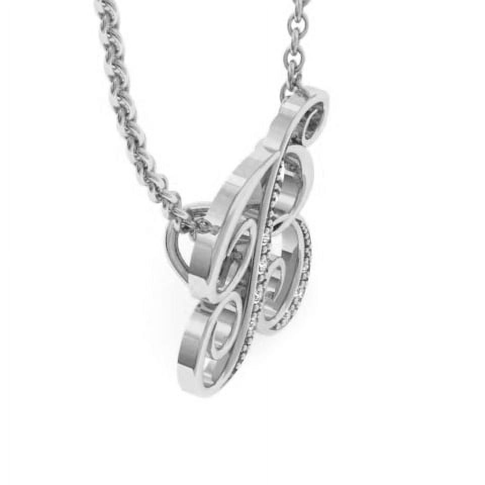 SuperJeweler B Initial Necklace In White Gold With 7 Diamonds, Serif Style, With Free 18 Inch Cable Chain, For Women