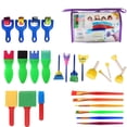 thumbnail image 1 of Juego de pinceles HUOGUO, 26 piezas, para niños que pintan temprano, 1 of 5