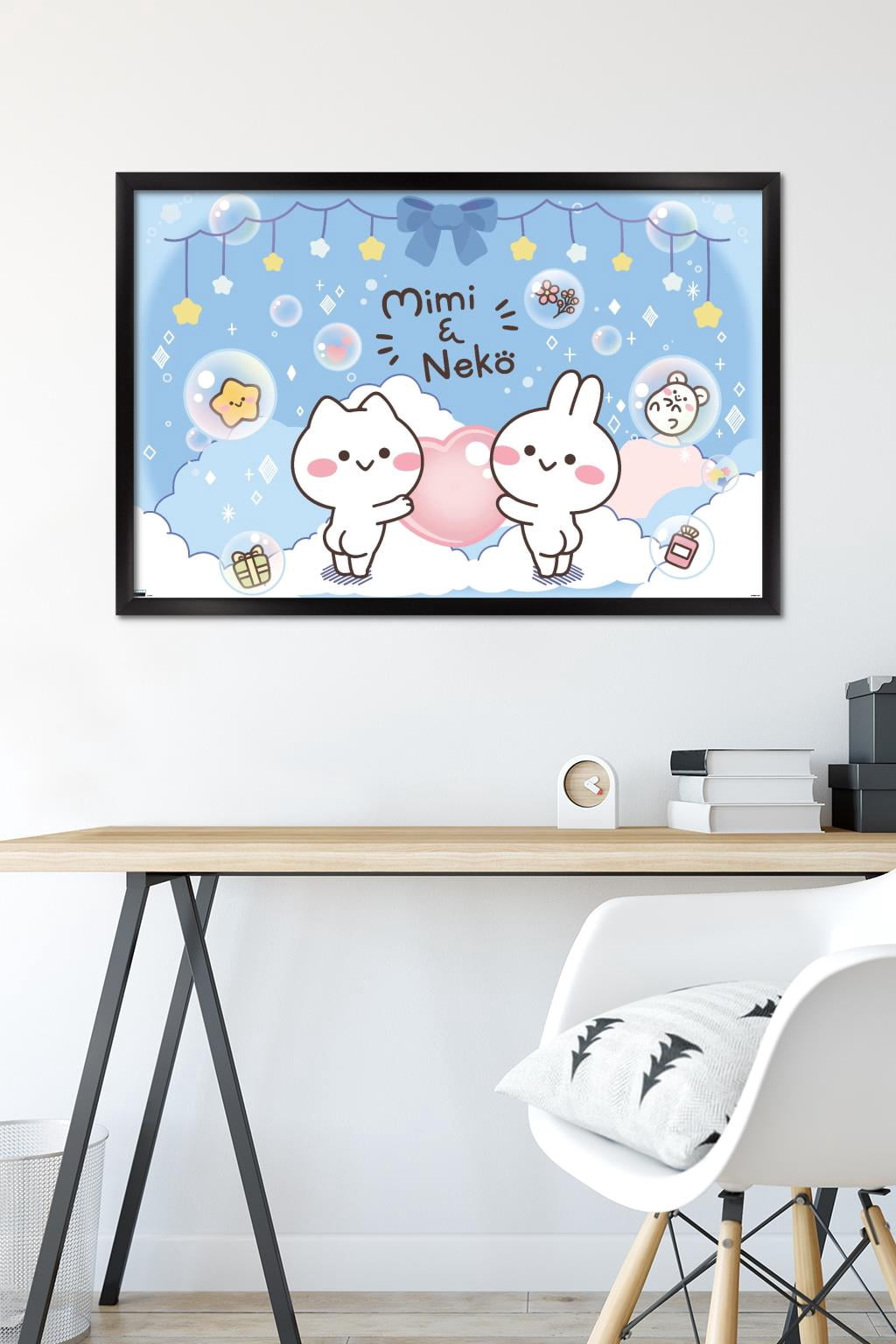 Mimi & Neko - Clouds Wall Poster, 22.375" x 34" Framed