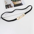 thumbnail image 3 of Xinyolin Fitted Wear Resistant Waist Belt Faux Leather Elastic Thin Metal Buckle Women Belt Clothes Ornament, 3 of 8