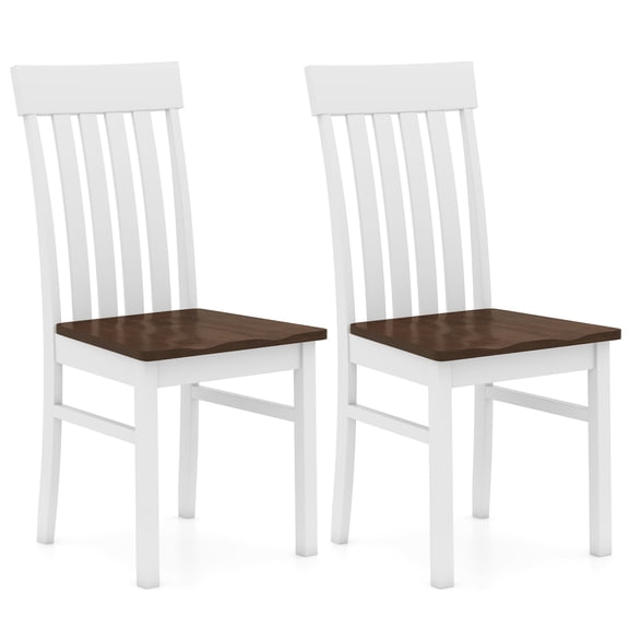 Giantex Dining Chairs Set of 2 w/Rubber Wood Legs, Farmhouse Side Chairs, Armless Chairs