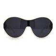 thumbnail image 2 of Womens Large Shield Round Elegant Designer Diva Sporty Plastic Sunglasses White - Black, 2 of 4