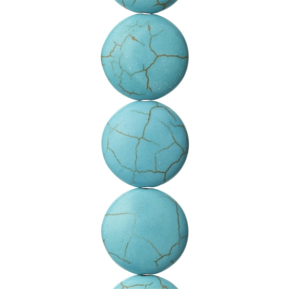 Turquoise Dyed Howlite Lentil Beads - 20mm by Bead Landing