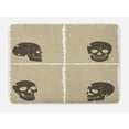 thumbnail image 1 of Grunge Bath Mat, Skull Figure on Murky Flat Framework Halloween Crossbones Spooky Monster Image, Non-Slip Plush Mat Bathroom Kitchen Laundry Room Decor, 29.5 X 17.5 Inches, Tan Dark Taupe, Ambesonne, 1 of 2