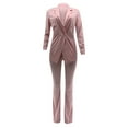 thumbnail image 5 of Aboser Blazer Suits Set for Women Dressy Casual Blazer Jacket and Wide Leg Pants 2 Piece Sets Solid Slim Fit Blazers Outfit for Work Office, 5 of 6