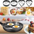 thumbnail image 5 of 4 Piezas Molde para Huevos Fritos, Molde Redondo para Tortillas, Molde para Huevos Fritos con Asa, Anillo de Tortilla Redondo y en Forma de Corazón, Aplicar para Hornear Huevos y Muffins de Huevo, Bi, 5 of 5