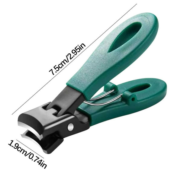 Beessbest Toenail Clippers for Seniors Thick Nails, Wide Jaw Fingernail Clippers, Ergonomic Heavy Duty Angled Head Nail Clippers, Premium Steel Nail Cutter for Men & Women, Green