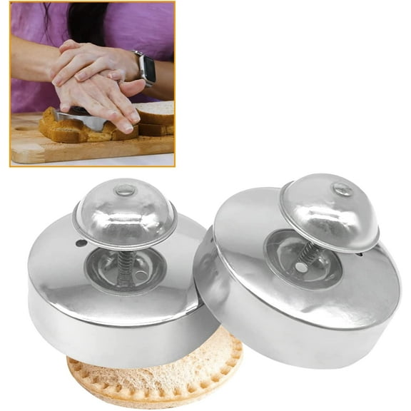 ABCISI Sandwich Cutter and Sealer, Sandwich Maker for Kids, Bread Sandwich Decruster, Stainless Steel Pancake Maker DIY Cookie Cutter for Boys & Girls Lunch and Bento, Pack of 2