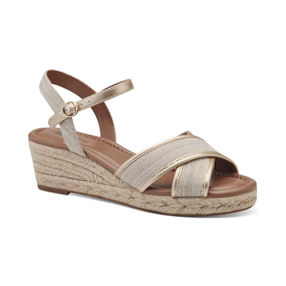 Style Co Leahh Strappy Espadrille Sandals Light Gold Metallic 6M