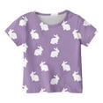 thumbnail image 3 of SXcggal One T-Shirt Décontracté à Manches Courtes et Col Rond Imprimé de Pâques pour Fille, 3 of 3
