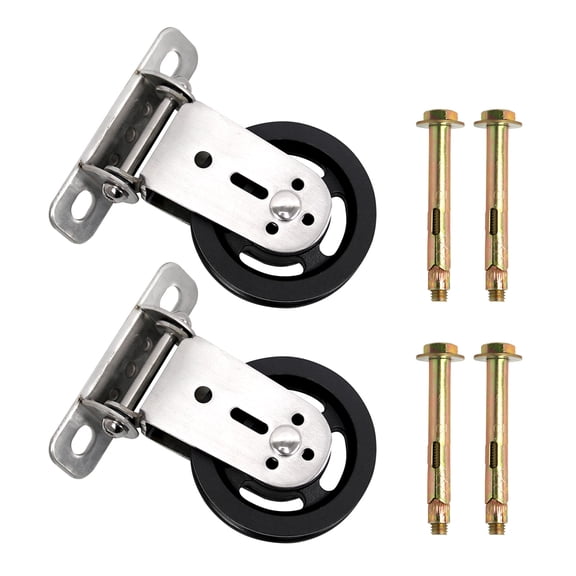 RULLINE Gym Pulley Blocks,3.46in/90mm Wall Mount Fixed Pulley Wheel Rotation 180 Degree,for Gym Pulley System, Gym Equipment, DIY Home Projects(2 Pcs)