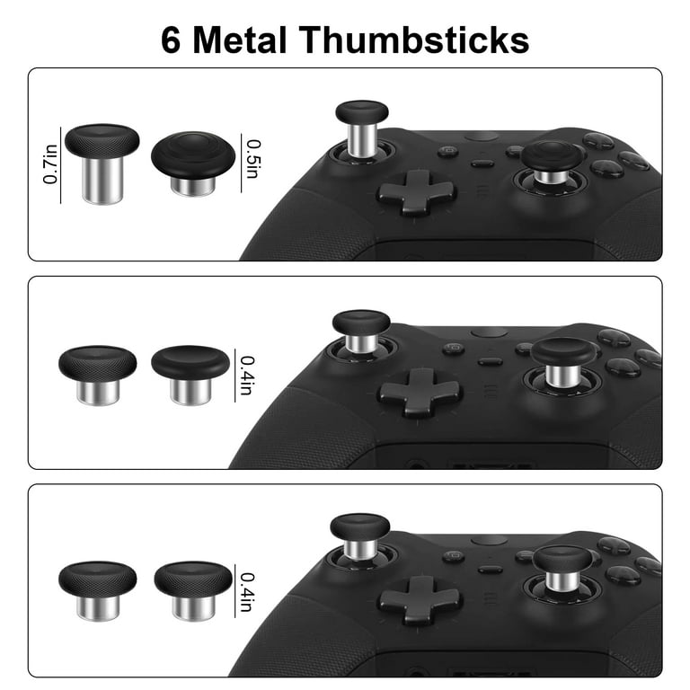 TSV 17-in-1 Metal Replacement Parts, Thumbsticks, Paddles, Fit for