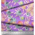 thumbnail image 3 of Soimoi Rayon Crepe Fabric Flower & Leaves Watercolor Printed Fabric 1 Yard 46 Inch Wide, 3 of 3