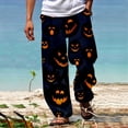 thumbnail image 3 of SNOWSONG Clearance! Pants for Men, Halloween Pants Men's Casual Pants Halloween Pumpkinhead Beach Pants with Pockets, Baggy Pants Men, Halloween Pajamas A S, 3 of 5