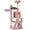 Pink, variant on WgoodW Cat Tree, 54in Tall Cat Tower for Indoor Cats with Extended Platform & Basket, Spacious Cat Condo, Funny Hammock, Scratching Posts and Ladder, Beige
