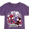 thumbnail image 3 of Marvel Spider-Man And His Amazing Friends - Spidey Friends Stickers - Toddler and Youth Girls Fitted Short Sleeve Tee, 3 of 5