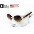 thumbnail image 2 of Sunglasses Men Hip Hop Diamond Rimless Shades Brown Lens, 2 of 5